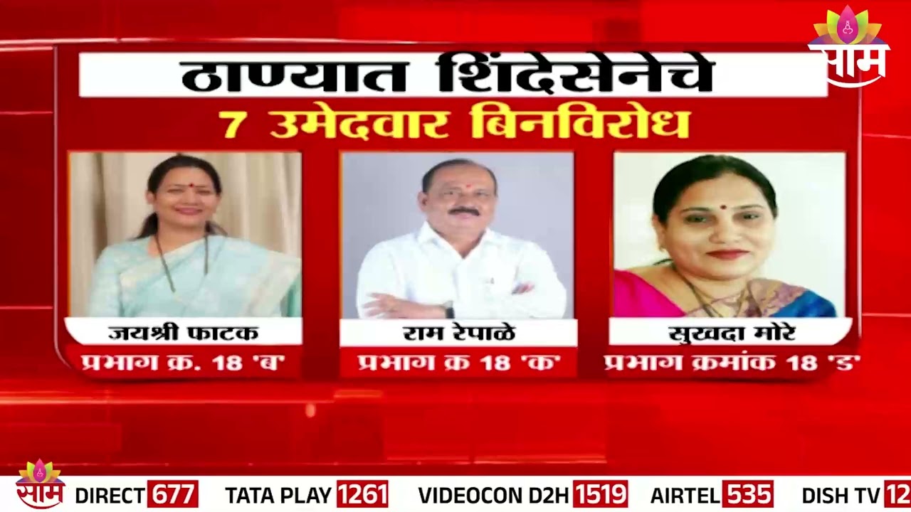Eknath Shindeचे बालेकिल्ल्यात 'हे' 7 उमेदवार बिनविरोध | Thane Election