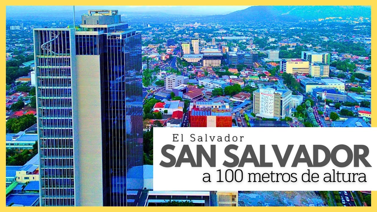 SAN SALVADOR desde 100 METROS de altura Parte Uno | Vista aérea en el atardecer - EL SALVADOR 4K