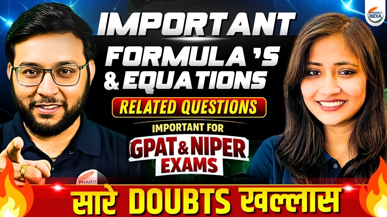 Formula & Equations Related Questions | Complete Pharmacy | Important For GPAT | NIPER | DiI