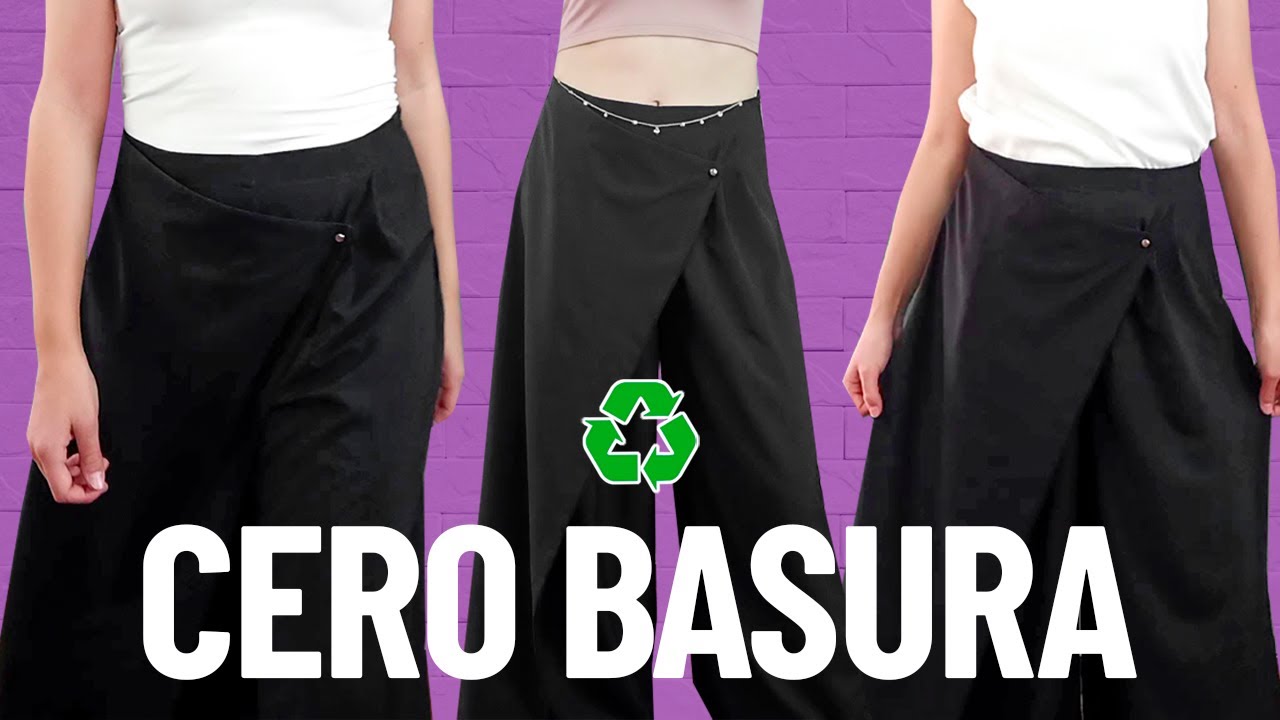 ♻Pantalón con PATRONAJE CERO BASURA 🌎 paso a paso completo | Cero waste pattern 🍃