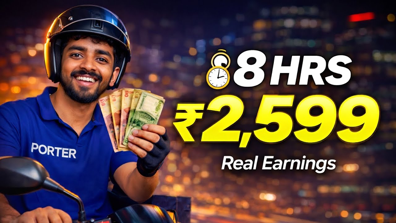 Just 8 Hours = ₹2,599 😱 | Porter Bike Delivery Real Earnings🔥🔥