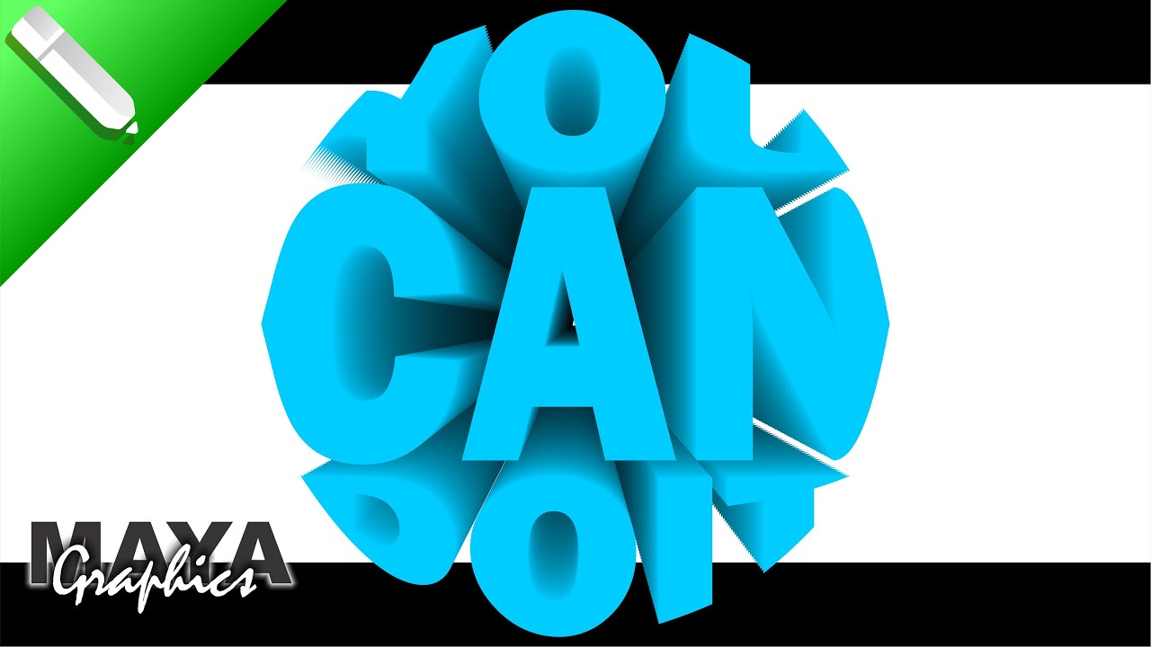 Typography illustration in Coreldraw | 3d text effect in coreldraw | Coreldraw tutorial