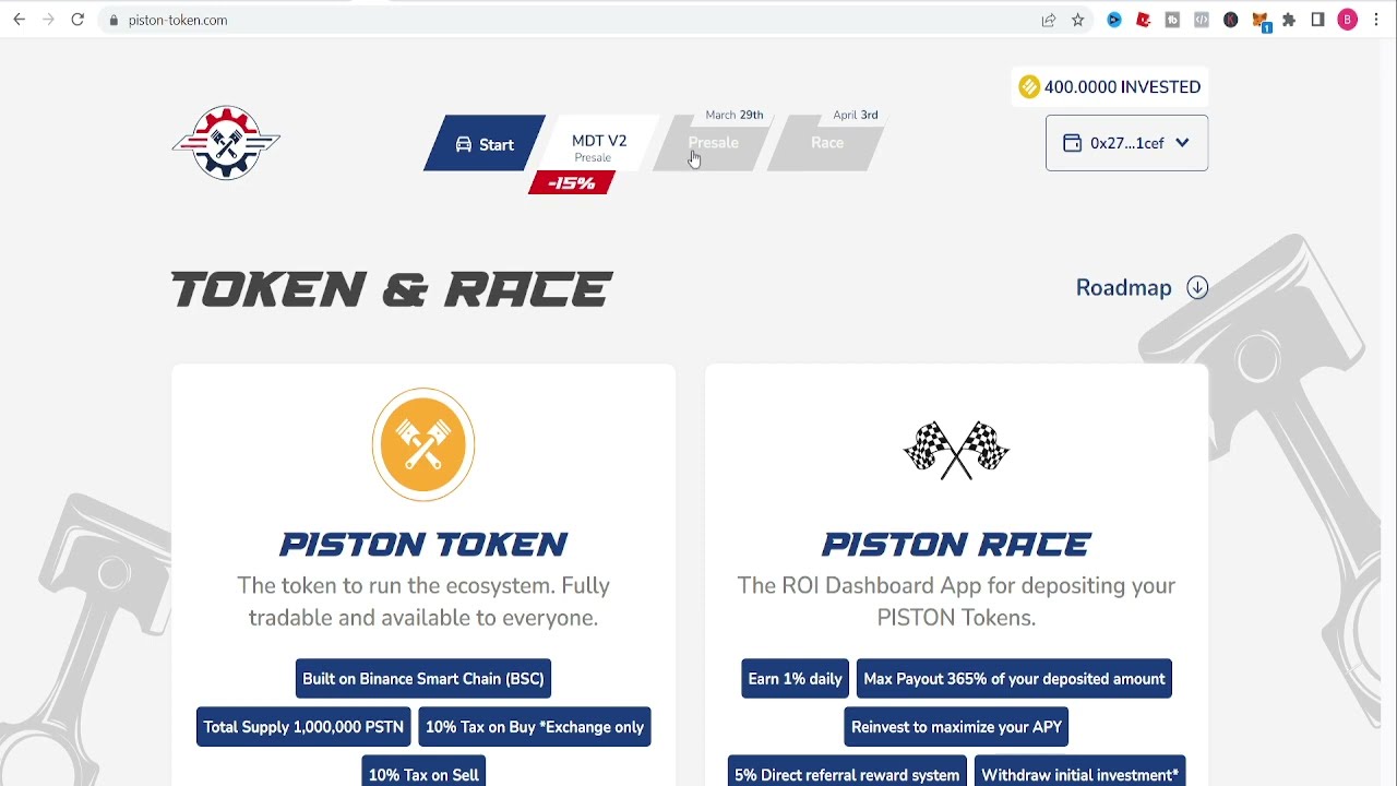 PISTON TOKEN (Public Presale) without MY DIAMOND TEAM V2
