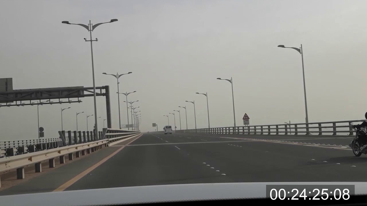 من حولي الي الصبيه عن طريق جسر الشيخ جابر الأحمد الصباح بالكويت Sheikh Jaber Causeway Driving