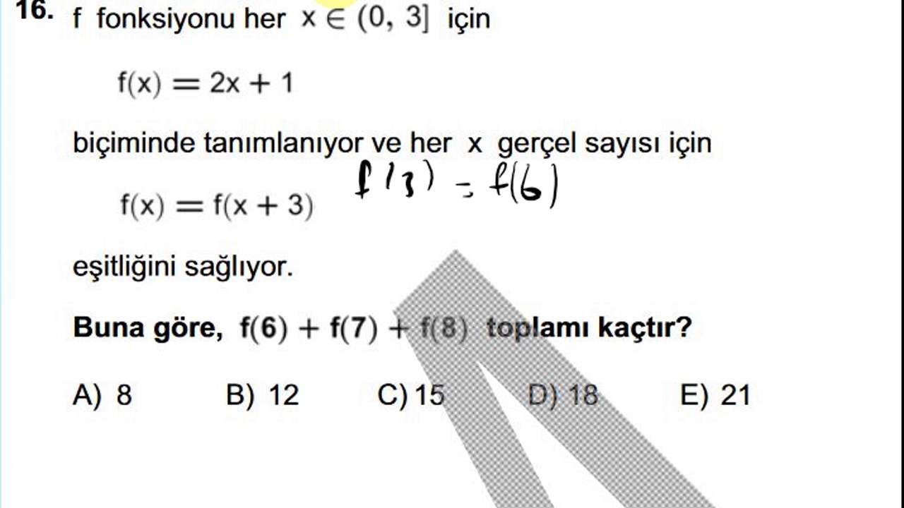2016 LYS Matematik Soru 16