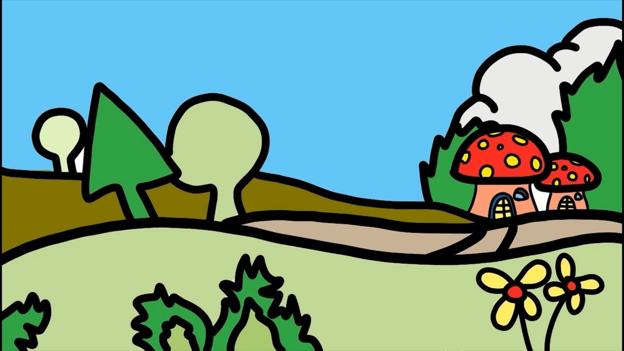 스머프가 살던 버섯 마을  &Iota; Mushroom village where Smurf lived