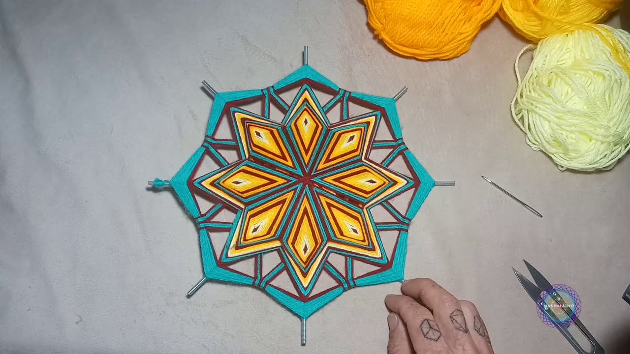 Tutorial Mandala Estrela 004 - Estrela no verso, dicas #tutorialmandala #mandalaemfios