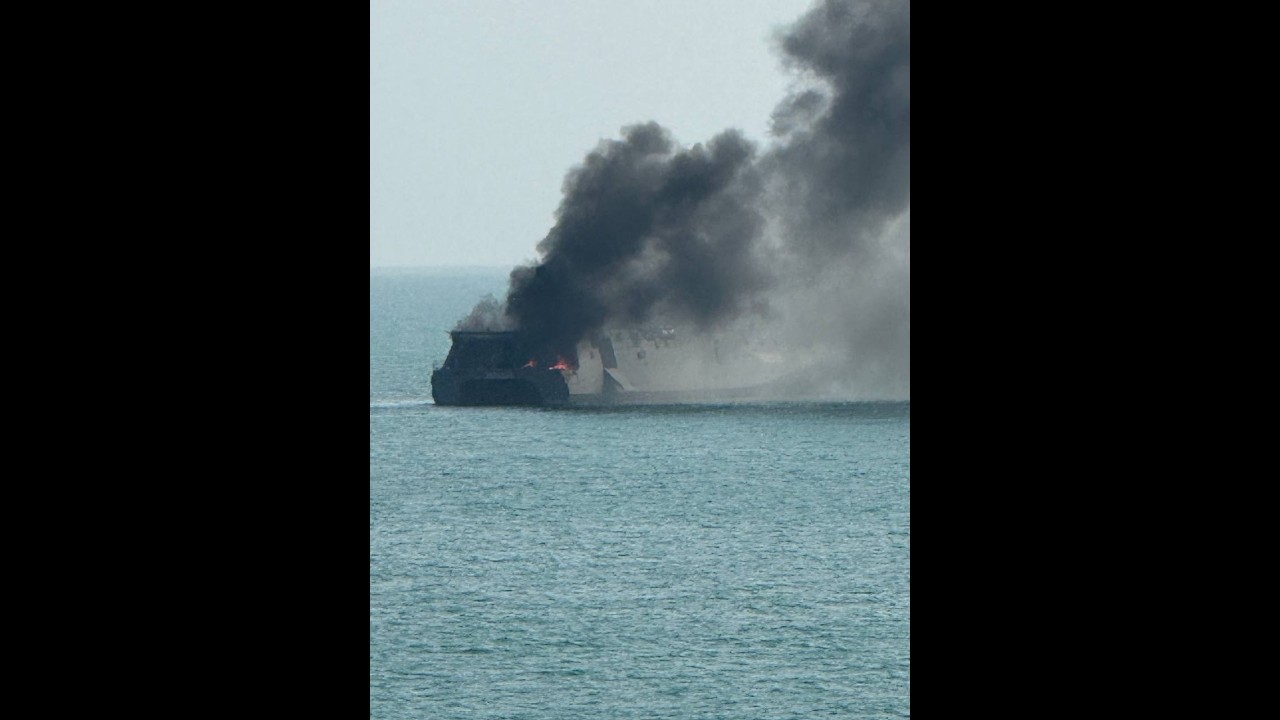 Iran's Most Unusual Ship Damaged by Missile: IRIS Shahid Sayyad Shirazi: Big Ammo Cookoff
