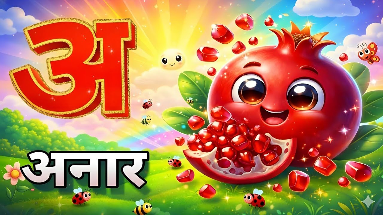 Phonics Song with elements in 3D - A For Apple🍎🍏- ABC Alphabet Songs with Sounds for Children's