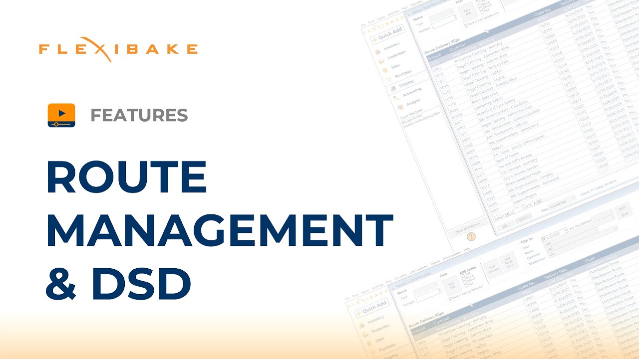 Route Management & DSD &mdash; FlexiBake ERP for Food & Beverage