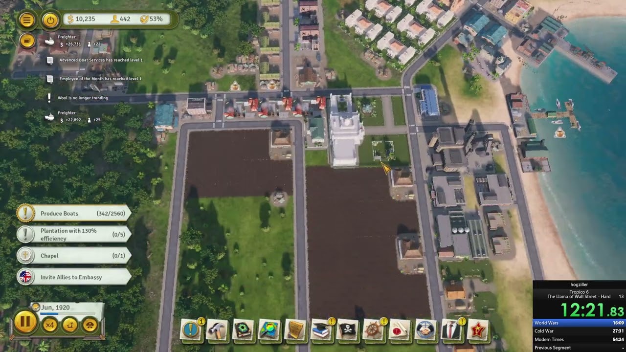 Самый быстрый способ пройти Tropico 6 - The Llama Of Wall Street Speedrun на сложном уровне за 43:27
