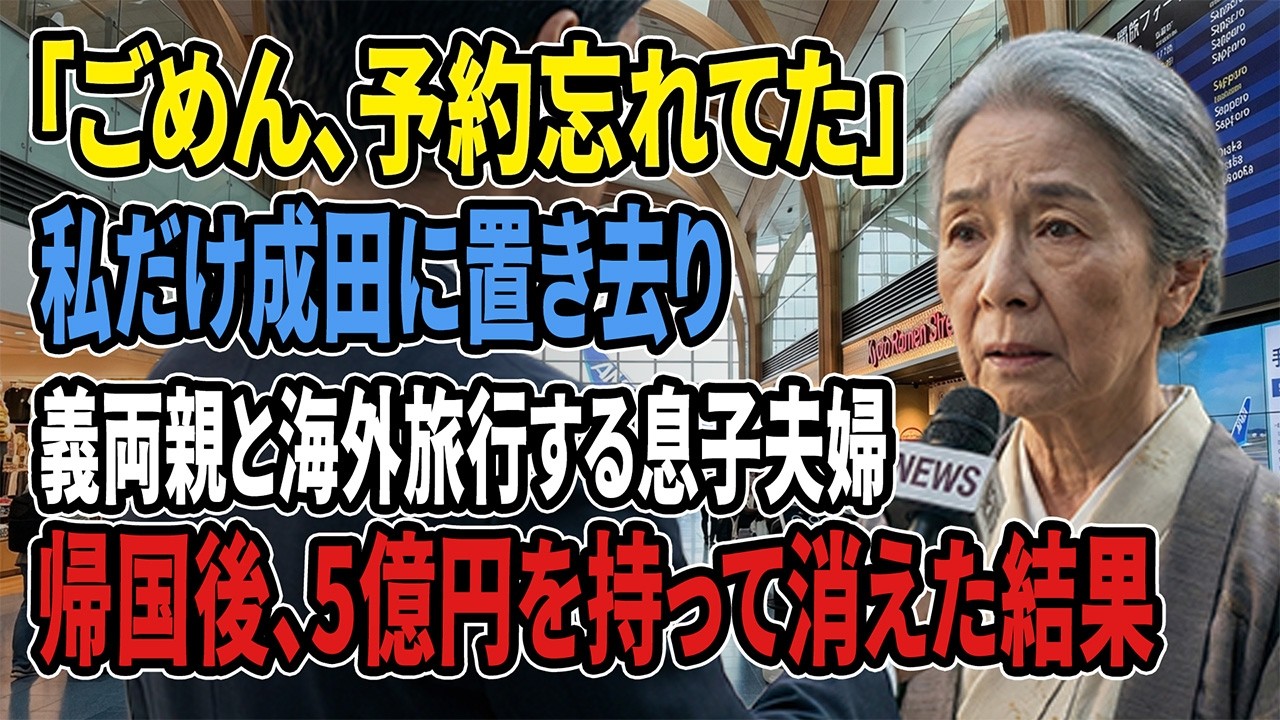 【現実の話】海外旅行当日、成田空港に私だけ残された――息子夫婦が知らなかった70代母の決断#シニア #老後 #70代 #実話