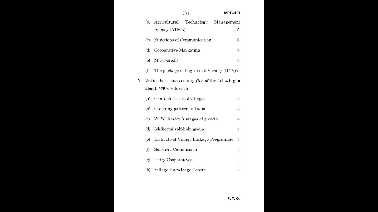 MRD - 101  December  2023 Question Paper