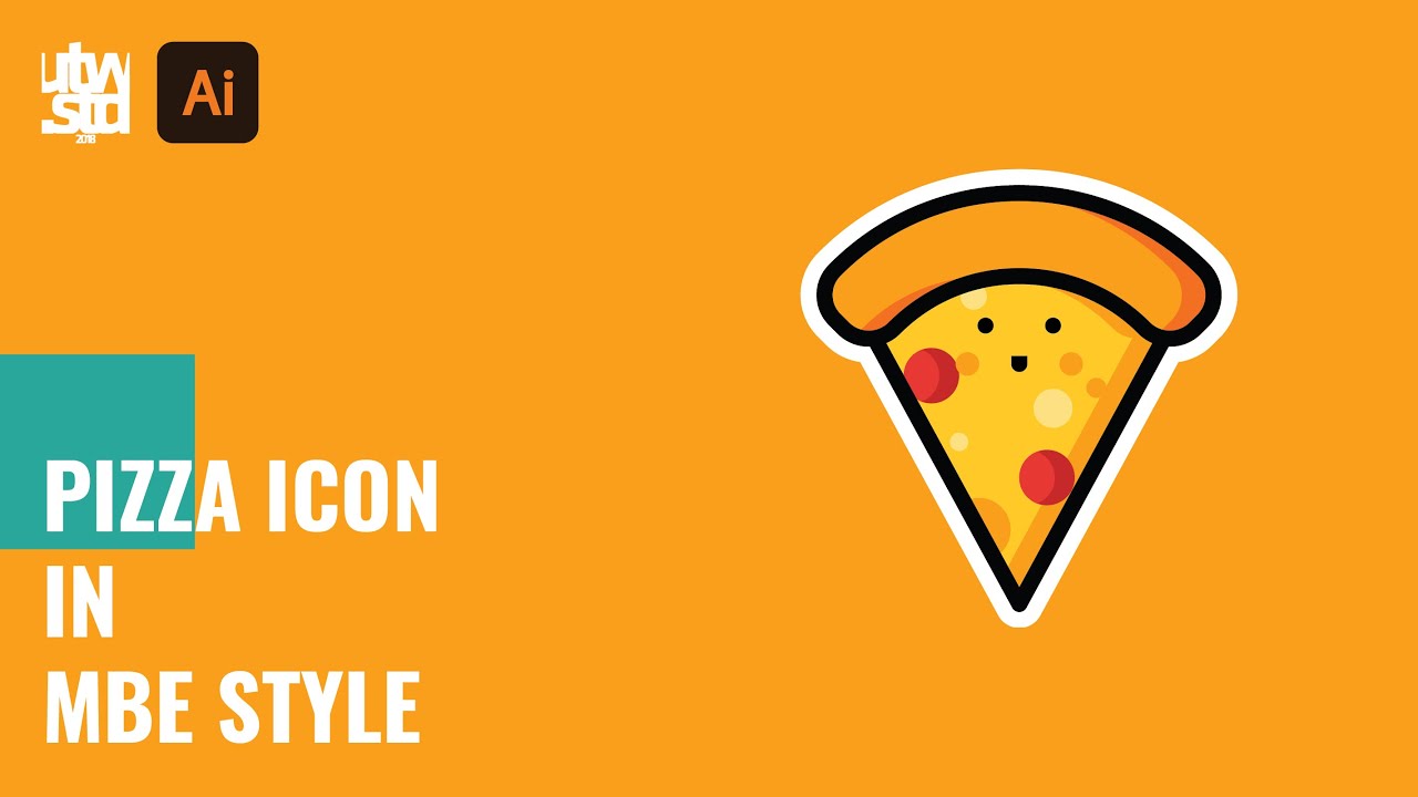 Cara Membuat Icon Pizza dengan MBE Style - Illustrator Tutorial