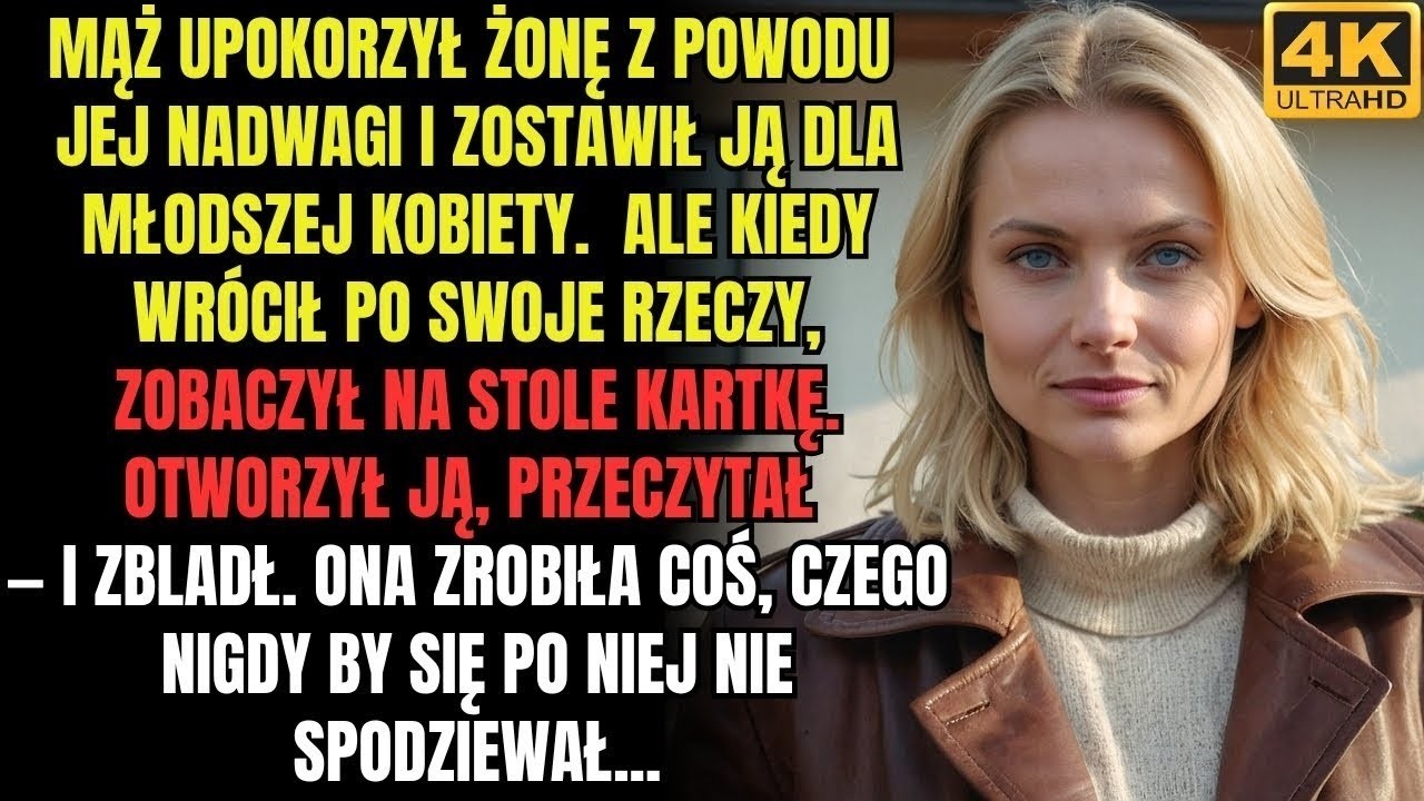Mąż zostawił żonę z powodu nadwagi, ale kartka na stole sprawiła, że zamarł z przerażenia