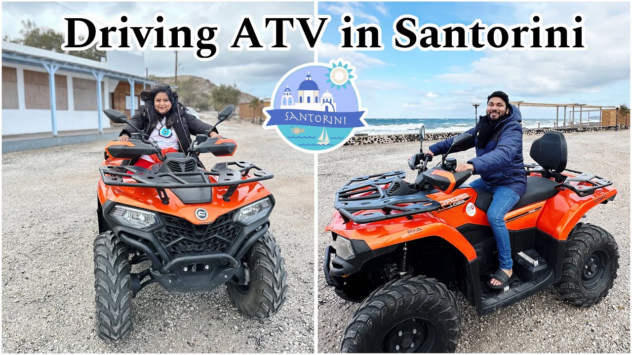 Driving ATV in Santorini Island 🏝️ | Celebrating Christmas In Athens