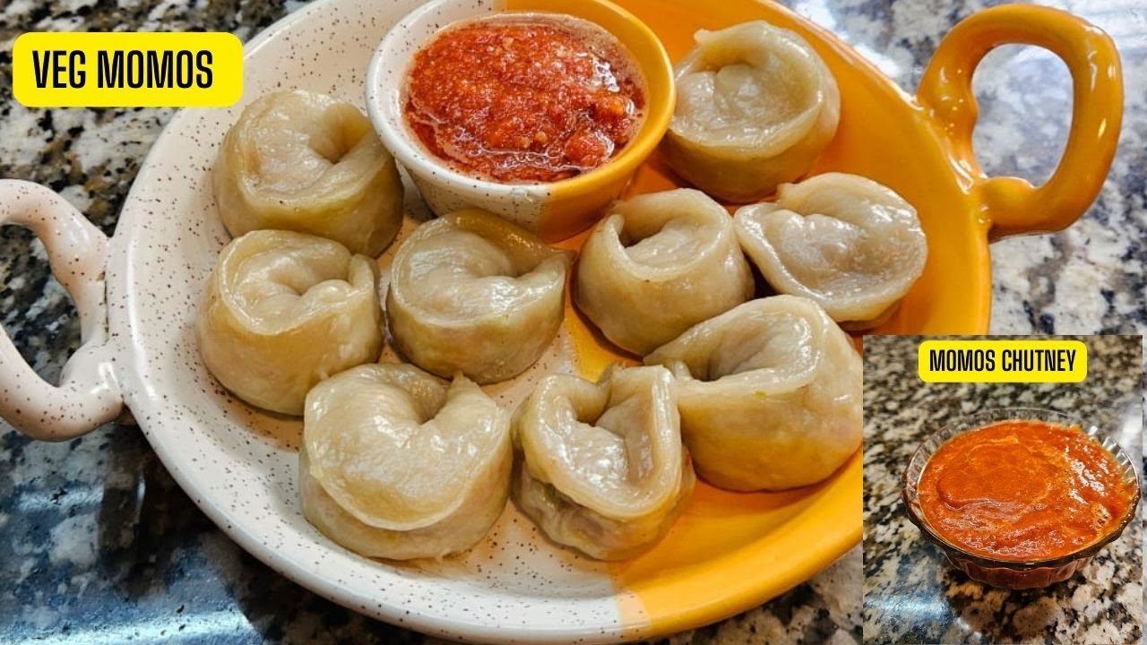 Steam Veg Momos | Veg momos | घरेलू वेज मोमोज और मोमोज चटनी