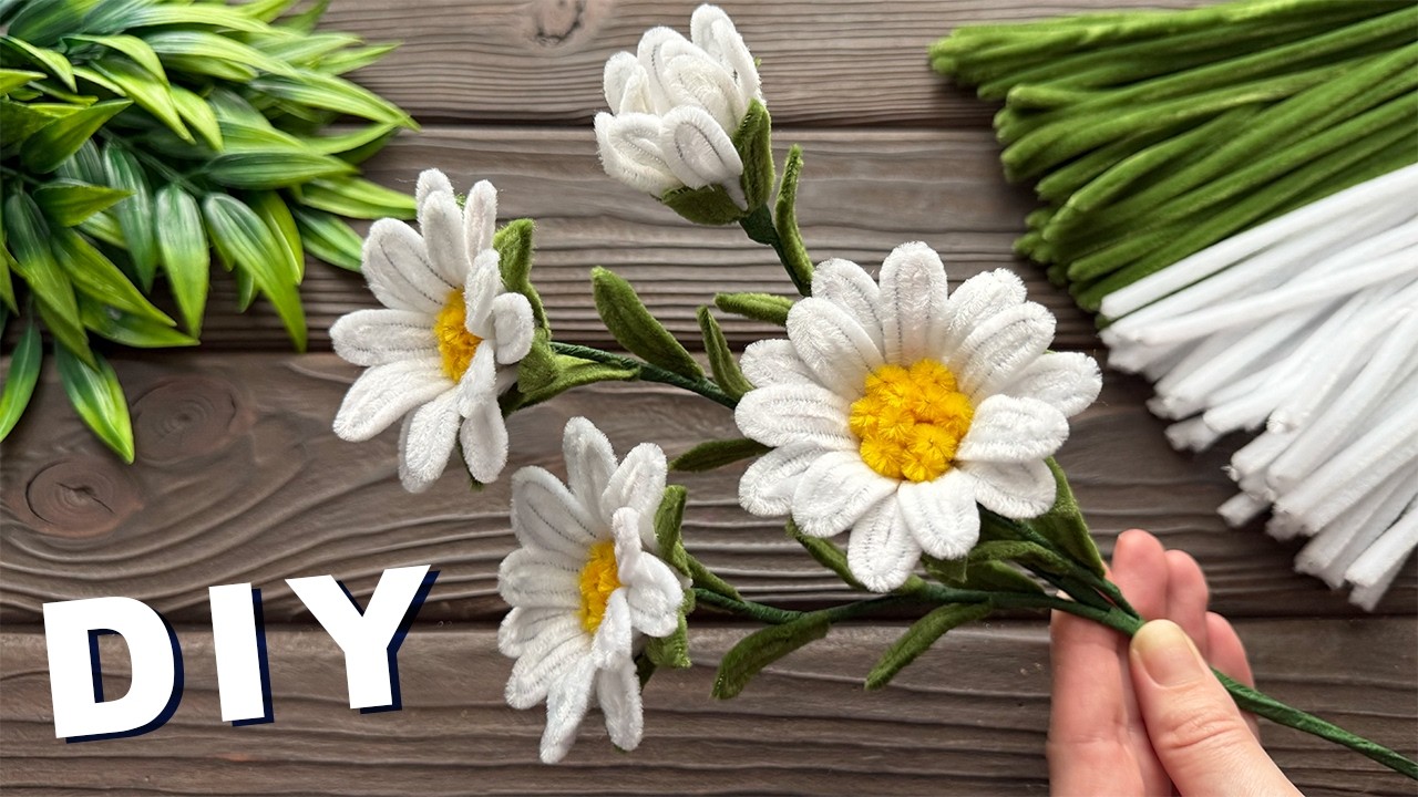 How to Make Easy Daysi Flower from Chenille Stems Pipe Cleaner Flowers
