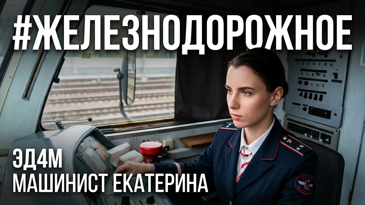 Девушка управляет электричкой