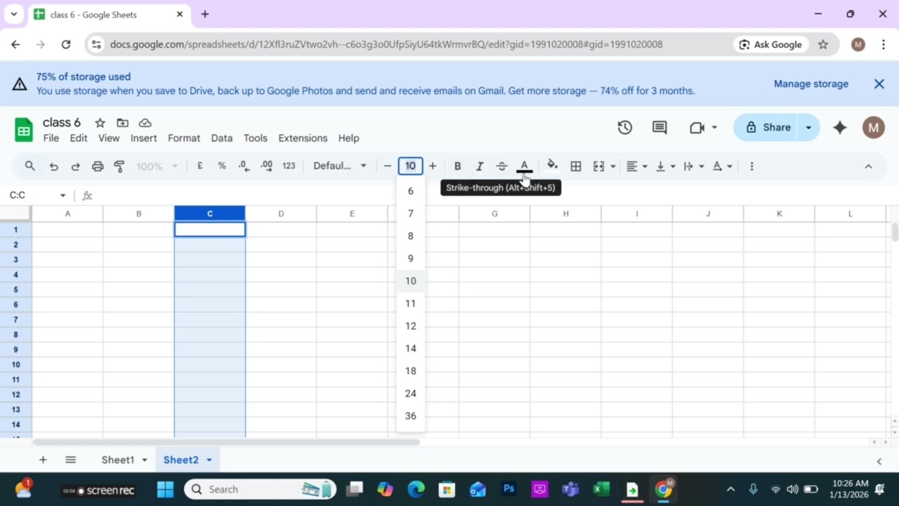 Class 6 unit 8(Google Sheets)