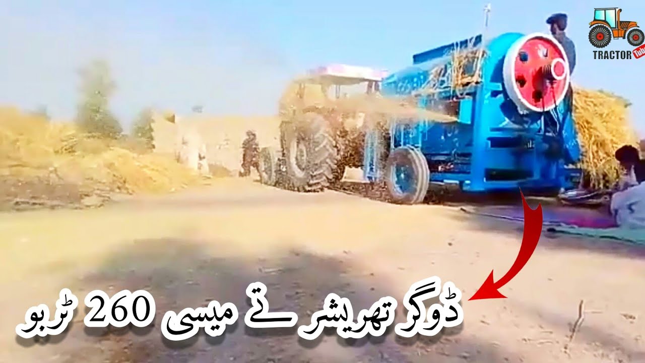Dabung NH85 attachment Bashir Mughal thresher machine working agriculture (TractorTube)