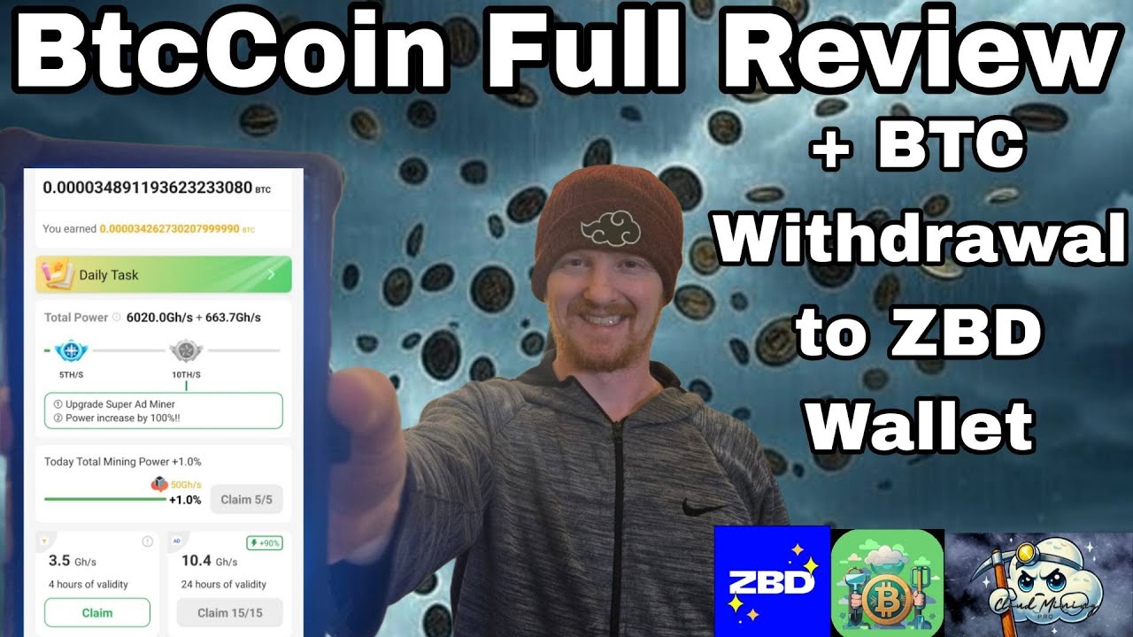 BtcCoin Full Review + BTC Withdrawal to ZBD Wallet
