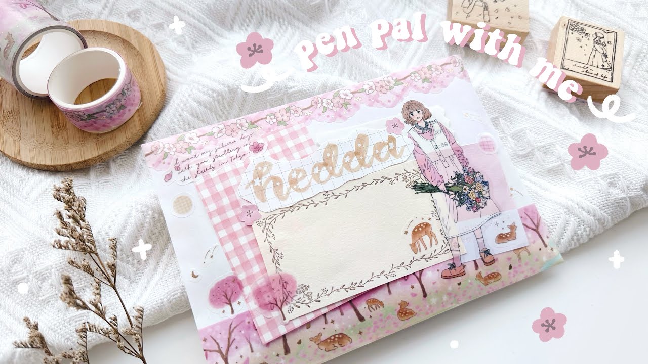 🌸 pen pal with me #31 // sakura spring themed letter to @mochibujo ft. notebook therapy