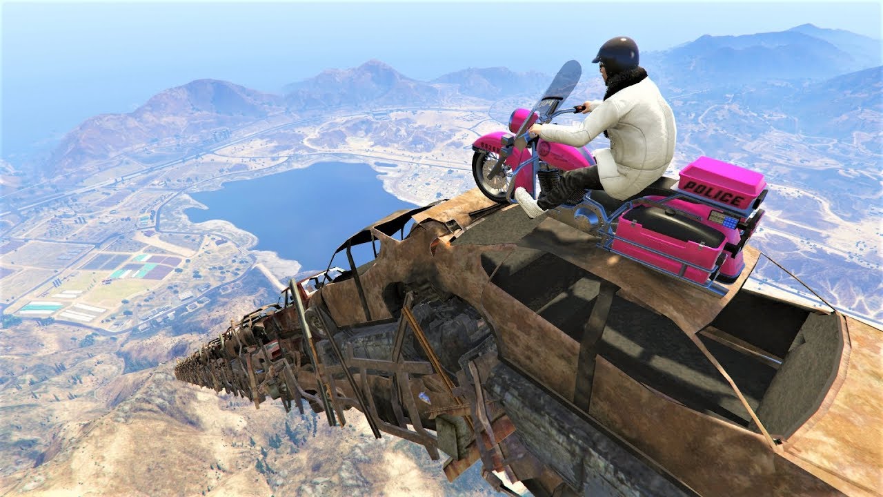 GTA 5 Online - Crazy Police Vehicles Sky race