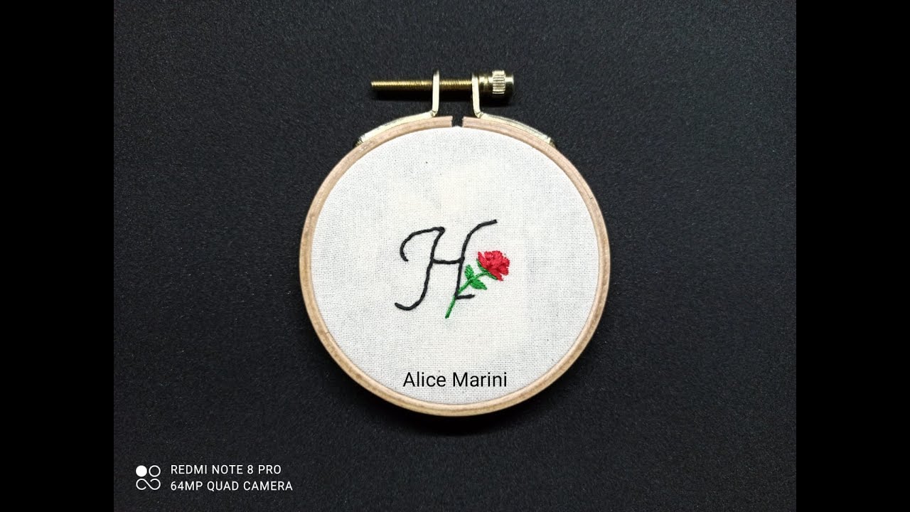 Hand Embroidery: Letter H