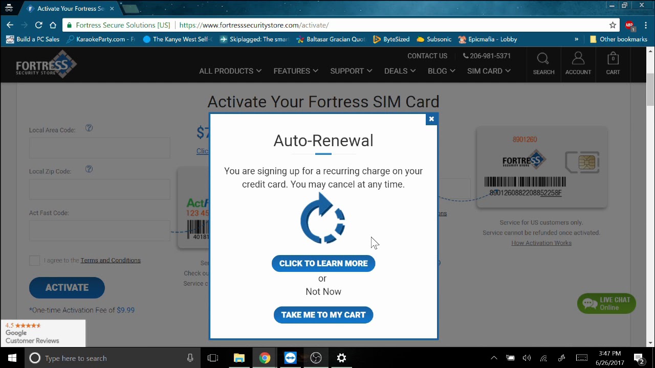 Activating Your Fortress SIM Card