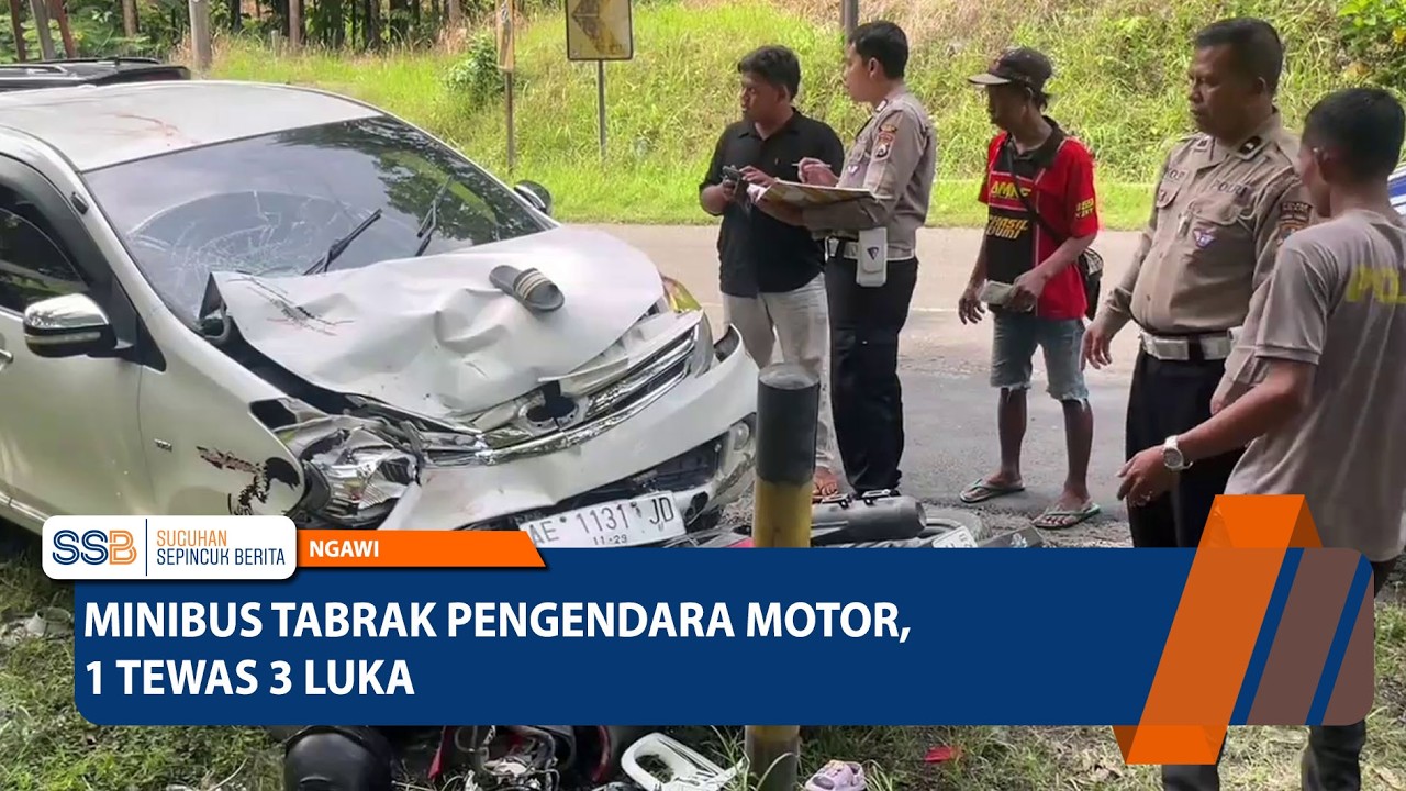 NGAWI - Minibus T4br4k Pengendara Motor, 1 T3w4s 3 Luka