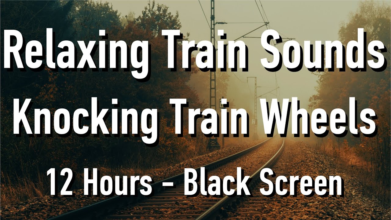 Long Nordic Train Sounds for Sleep : Night Train 12 Hours Sound. Knocking Train Wheels. Black Screen