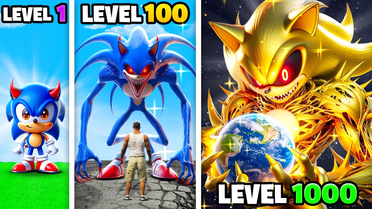 LEVEL 1 To 1000 SONIC.EXE In GTA 5!