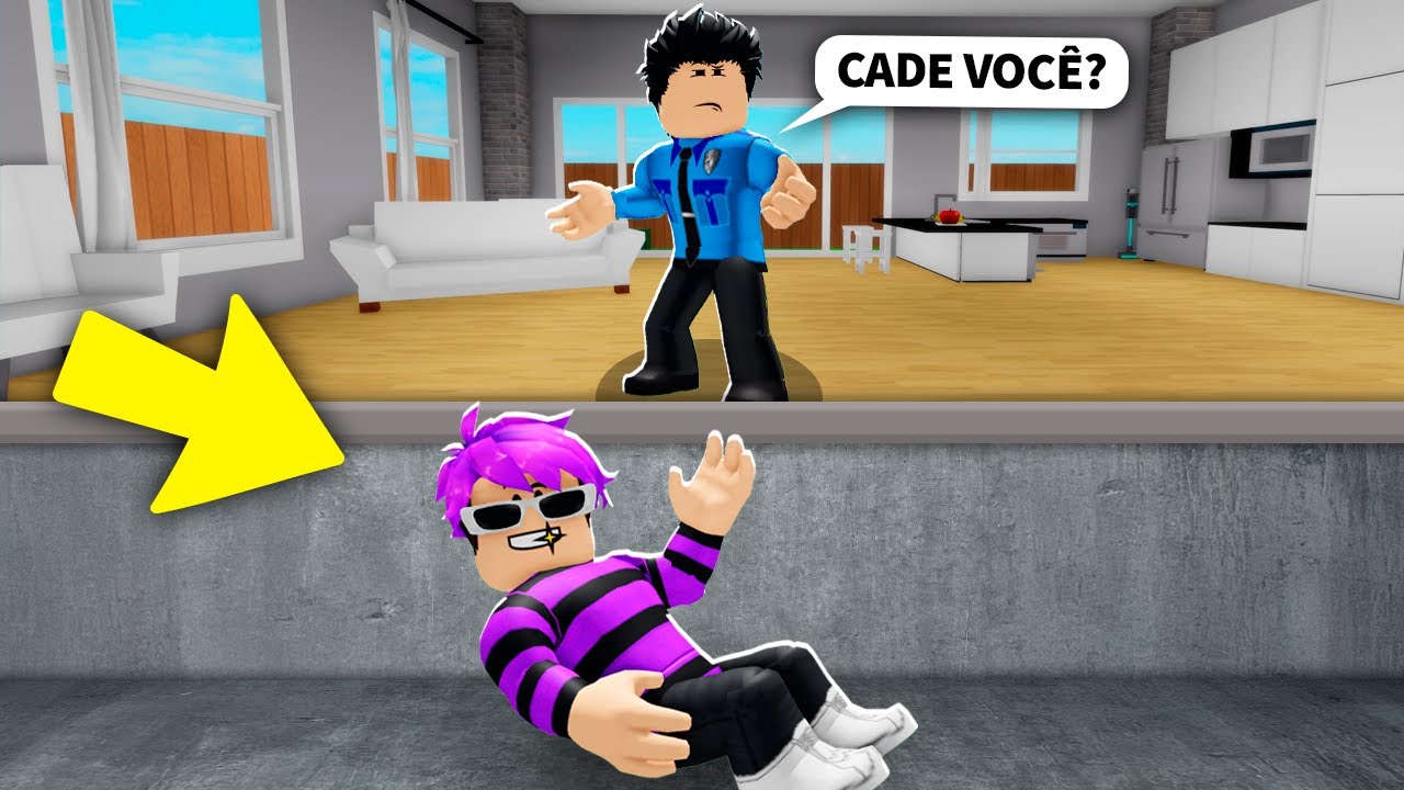 Me ESCONDI DOS POLICIAIS POR 24 HORAS! (Brookhaven)