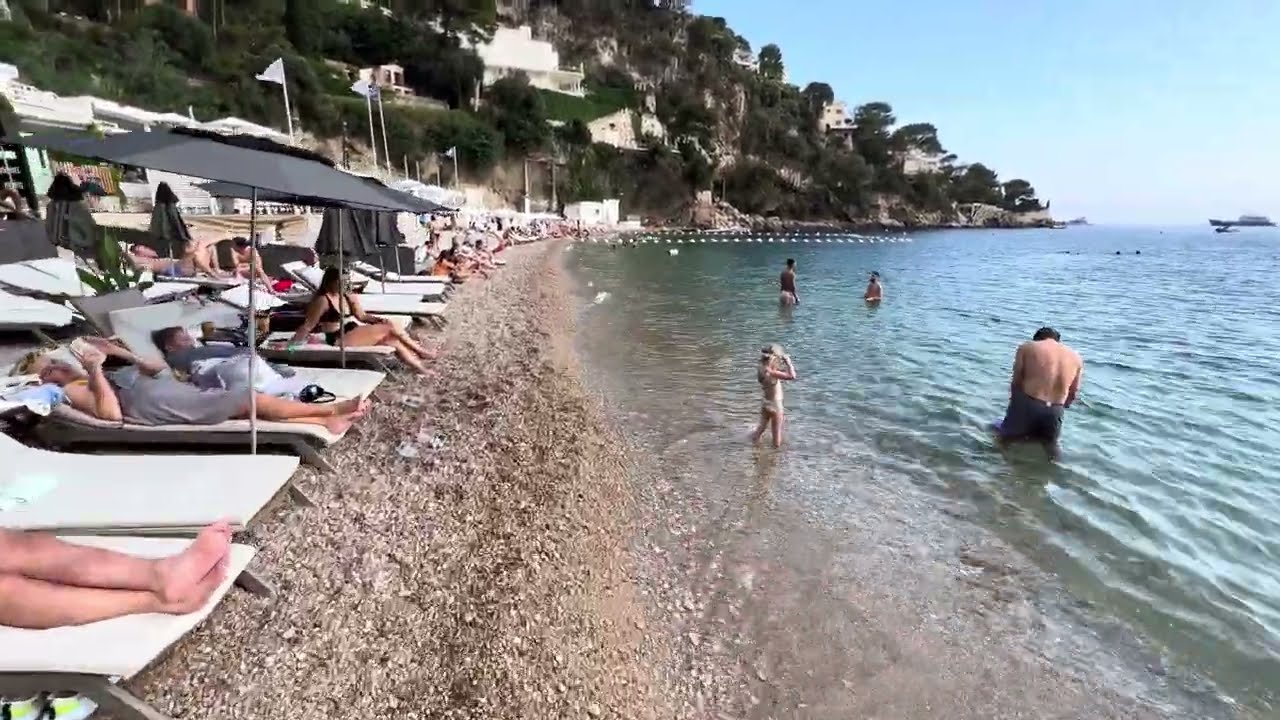 #France 🇫🇷 #CotedAzur Cap-d’Ail | Mala Beach 🏖️ | walking on the beach 🏖️.