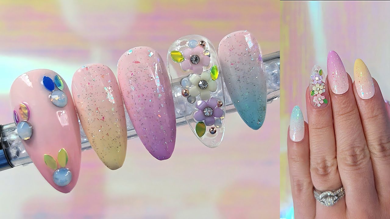 Pastel Spring Nail Design | Easy DIY Nails | Press on Nails