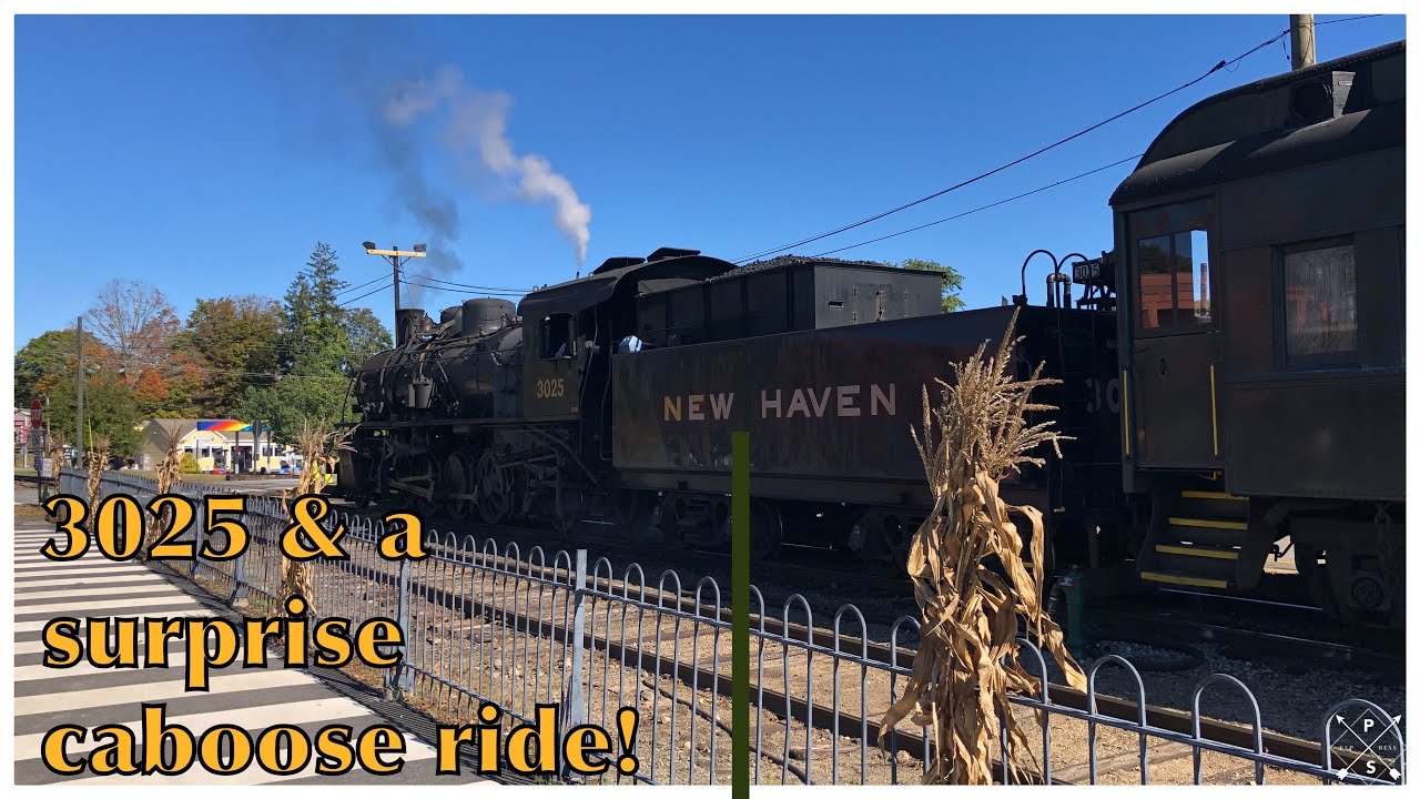 TRAIN RIDE - Valley Railroad 3025 Steam Engine and a special caboose ride!