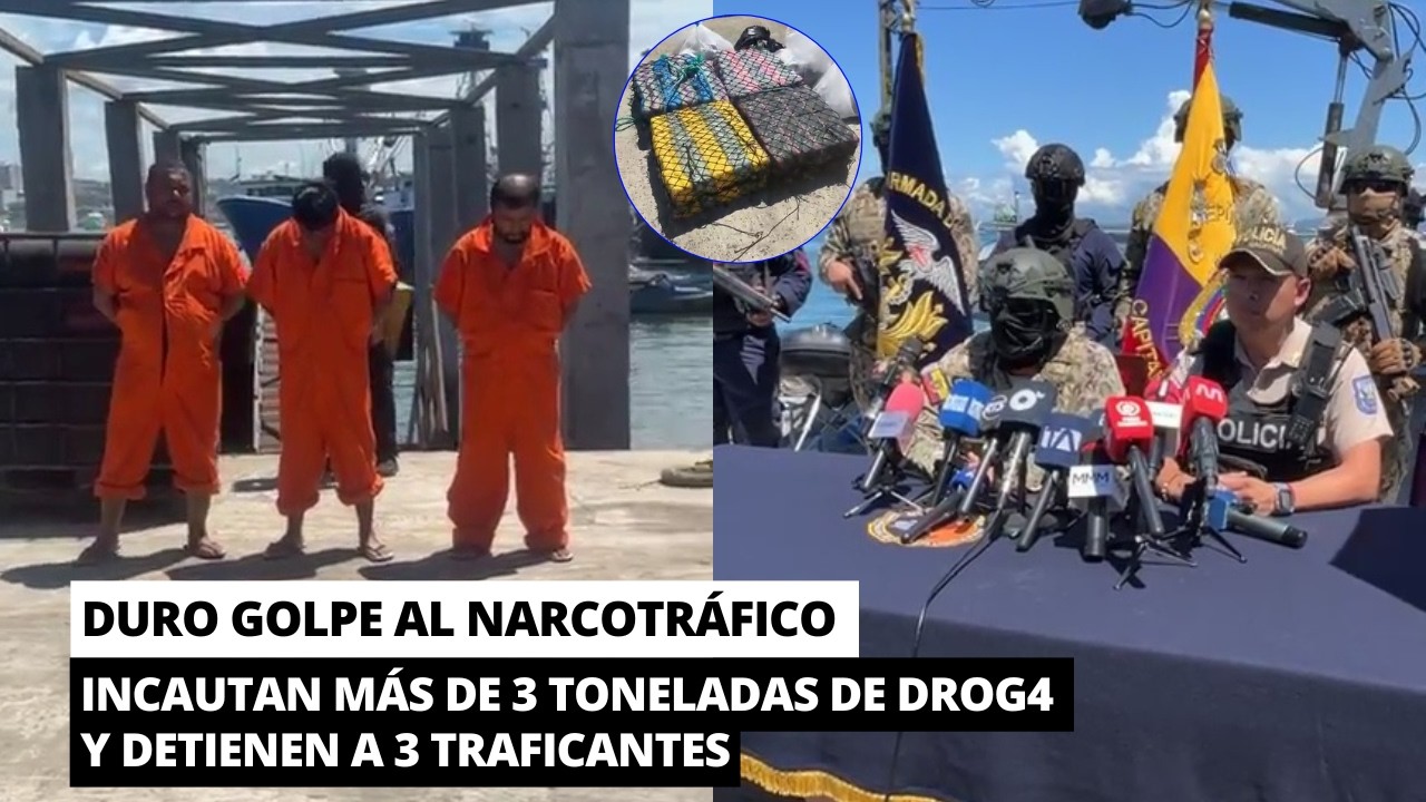 Detiene a 3 traficantes e incautan 3,2 toneladas de SSF en altamar