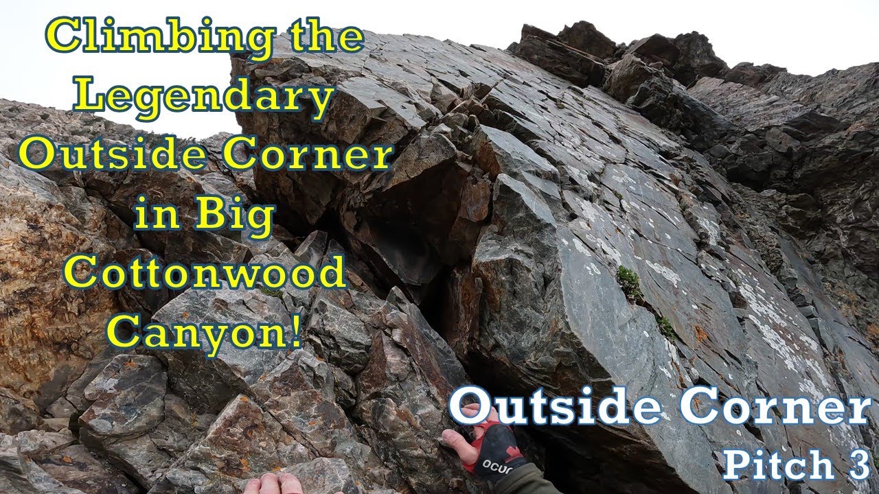 Climbing the face and diagonal cracks to reach the top - The last pitch of Outside Corner (pitch 3)