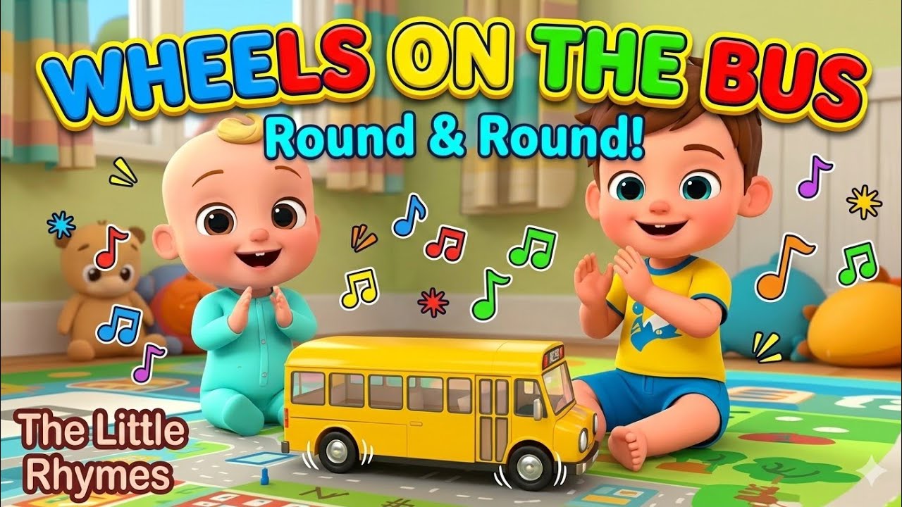 The wheels on the bus go round and round|Kids Rhymes 🌈🎶 nursery rhymes 🌈🎶@The_Little_Rhymes 