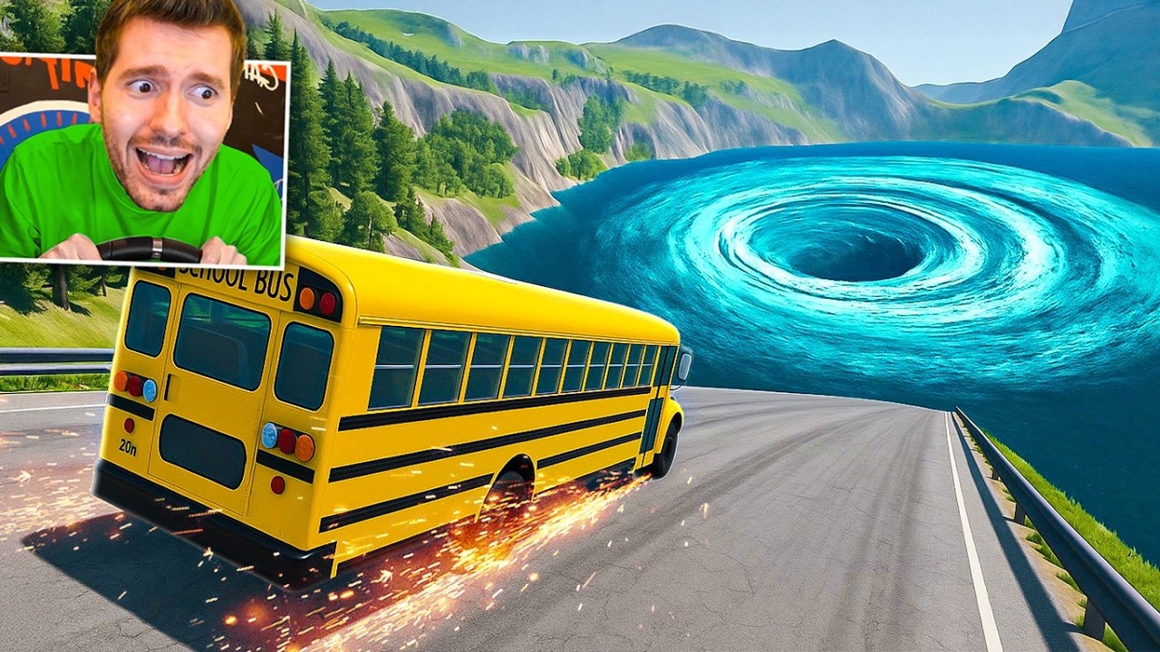 Colocando um CARRO no REDEMOINHO GIGANTE no BeamNG Drive!