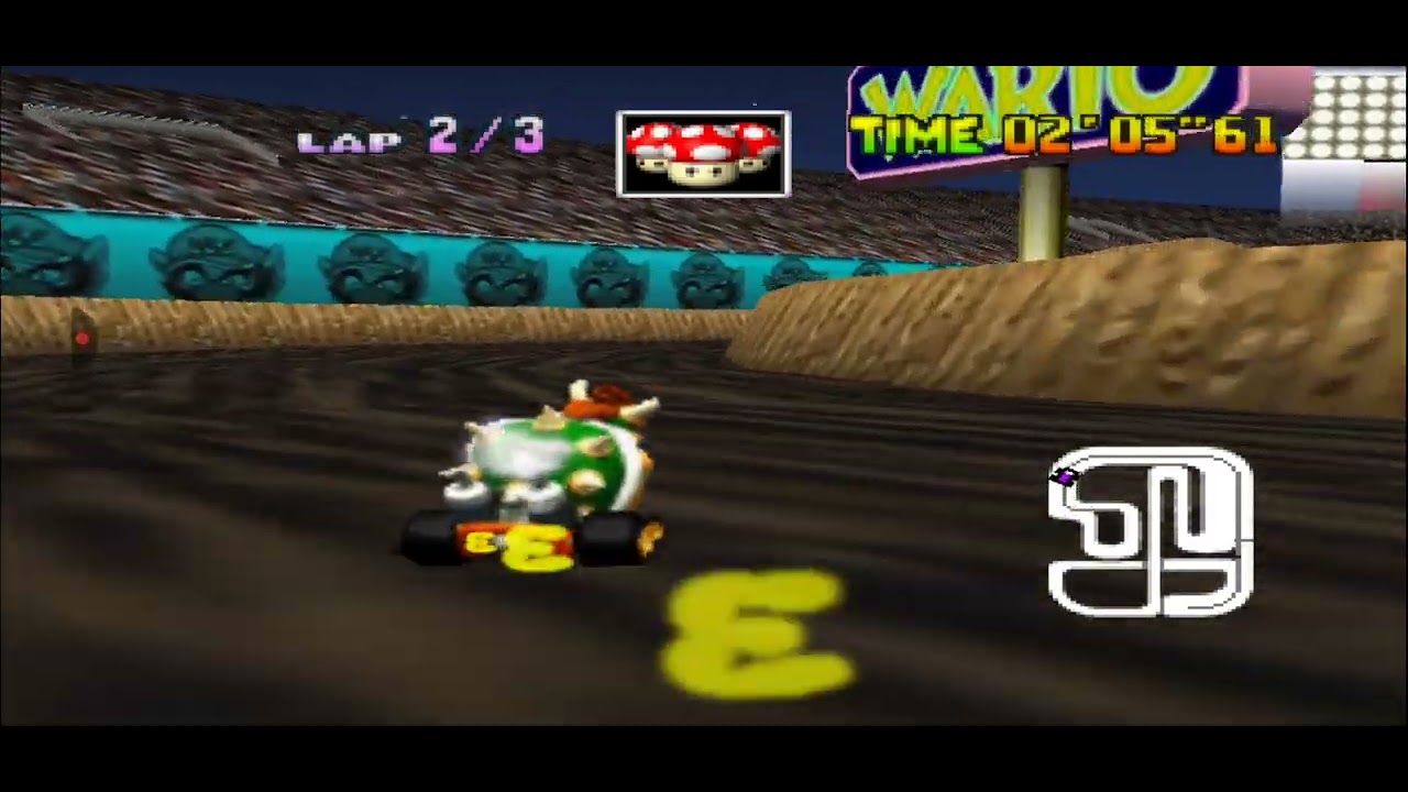 Mario Kart 64 Recepciónes - Carrera Contra Tiempo - Wario Staudim - Bowser 