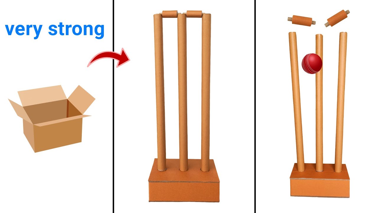 DIY Cricket Stumps with Cardboard | How to make Cricket stump