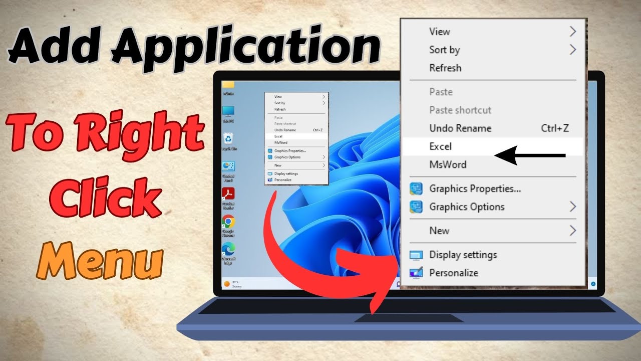 Add App Shortcut In Right Click Menu In Windows 10