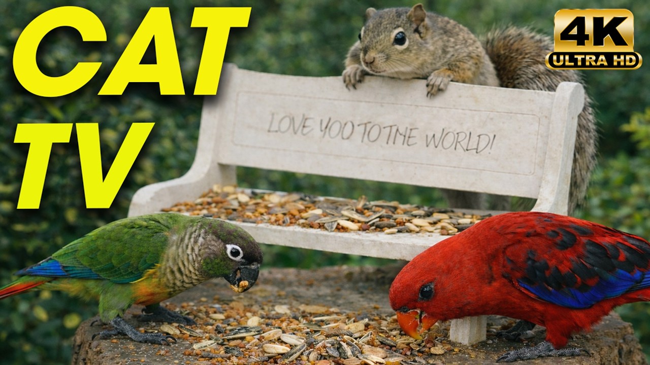 Cat TV for Cats to Watch😺 24 Hours ❤️ Beautiful Birds, Squirrels, Relax Your Pets 4K HDR