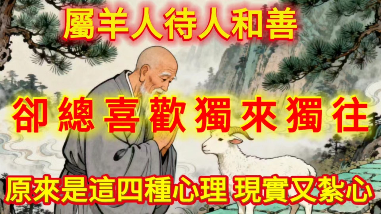 為什麼屬羊人待人和善，卻總喜歡獨來獨往？這 4 種心理，現實又扎心！#財富 #情感 #命理 #生肖文化