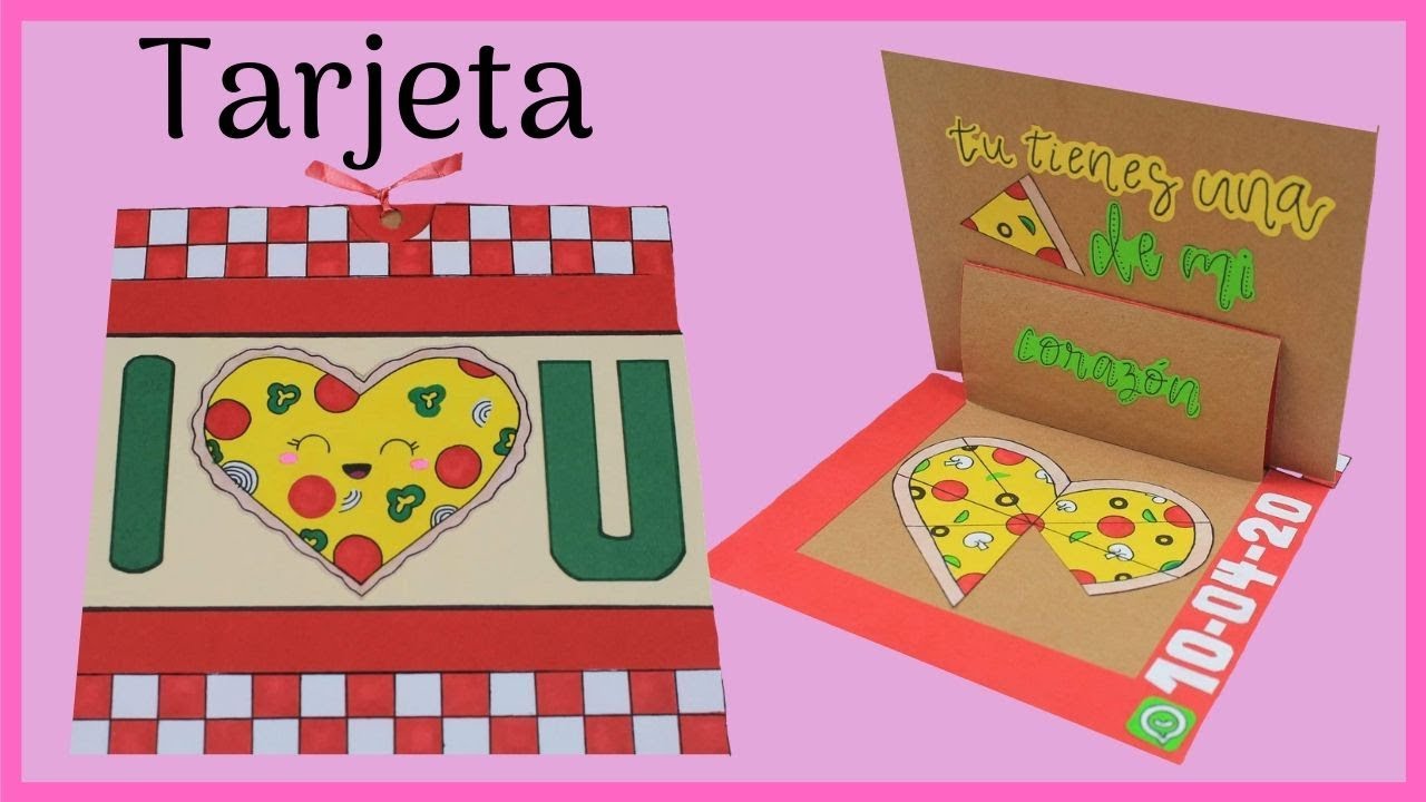 CAJA DE PIZZA / TARJETA DESLIZABLE 🍕 | IVONNE E IVETTE