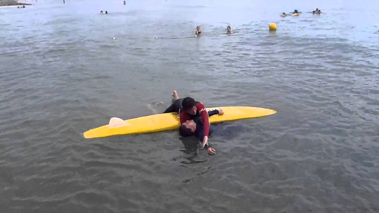 Unconscious Victim with rescue board.