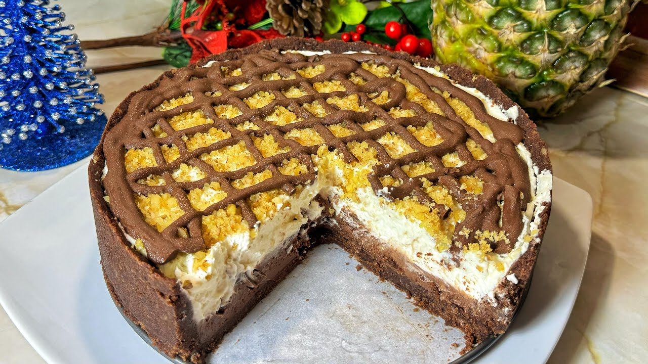Deliciosa tarta SIN HORNO en 10min - Bajo en azúcar, sin harina, sin huevo y sin leche condensada
