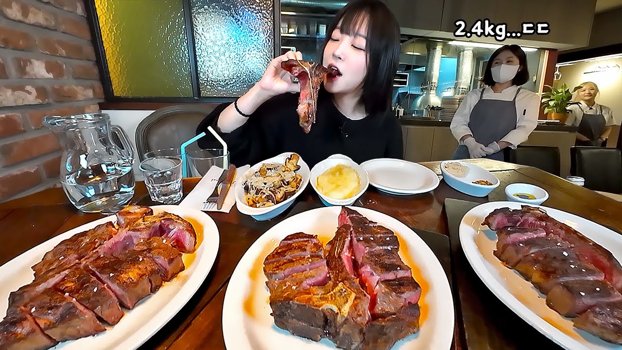 서울 3대 스테이크?! 얼굴만한 티본스테이크😳 저스트 스테이크 2.4kg먹방